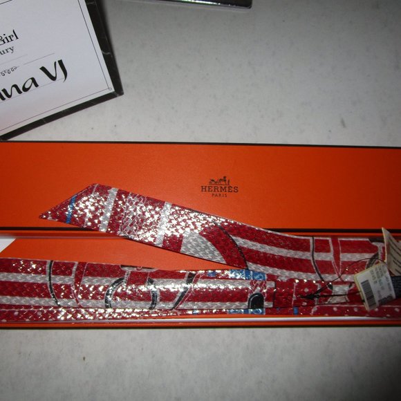 100% AUTHENTIC HERMES TWILLON DISCO LUREX (TWILLY LONG) SCARF BRAND NEW W/BOX - Picture 15 of 16